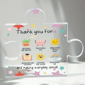 Thank You Gifts - Heart Acrylic Desk Decor with Appreciation Message for Women/Teacher/Coworker/Friend/Boss - Perfect for Birthday/Christmas Decoration Signs