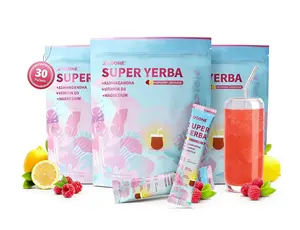 【Flash Sales】ZOOONE Vitamin Super Yerba Mate Instant Tea Powder, Raspberry Lemonade Flavor, 30-Serving-Z1