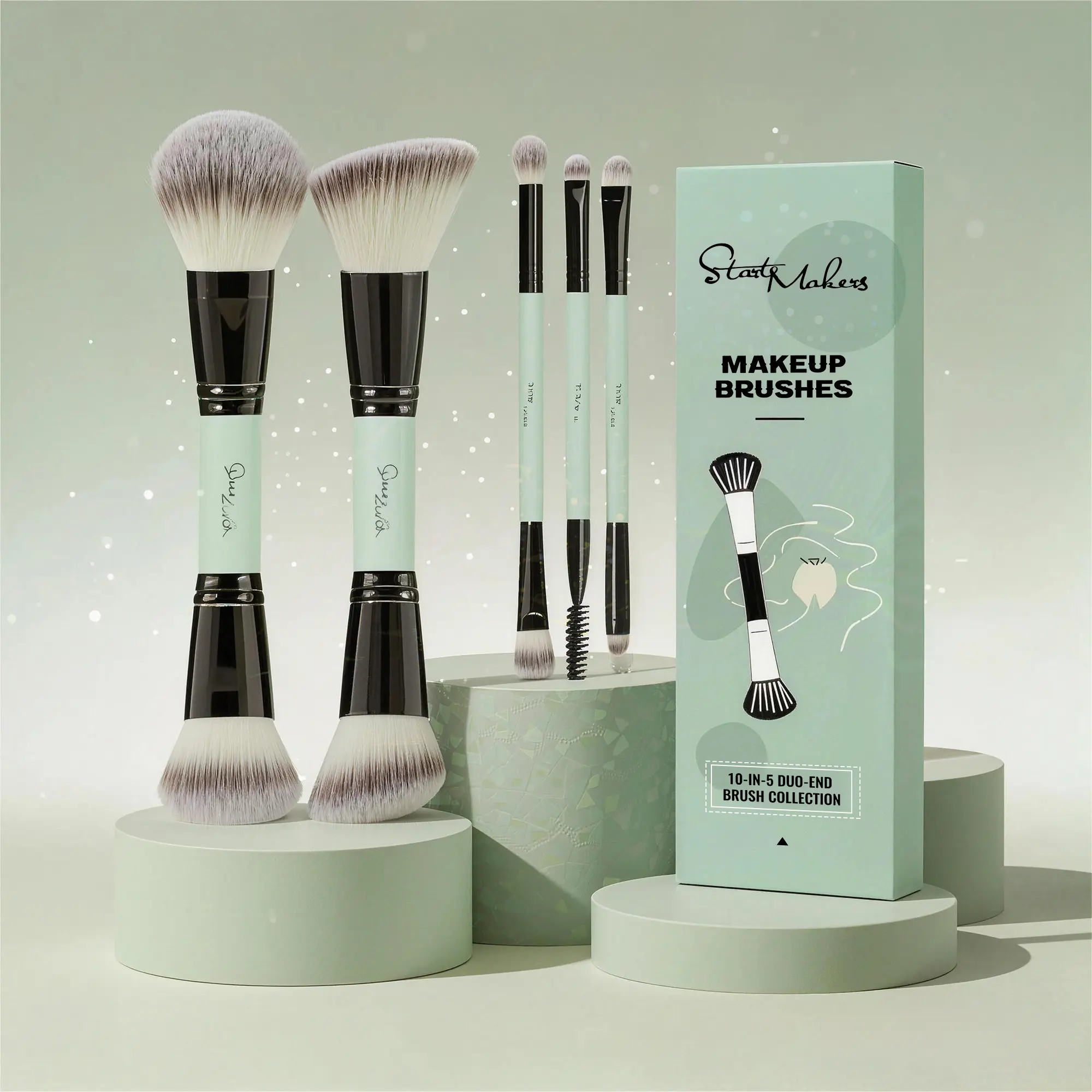 Makeup Brush Set, 5 Dual-Ended Brushes  Professional Makeup Tools for Women with Storage Multi-Function kylie  brush  set