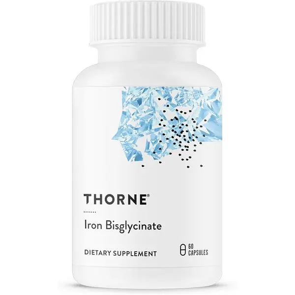 THORNE Iron Bisglycinate Capsules - 25 mg Iron Dietary Supplement, Vitamin & Mineral for Enhanced Absorption, No Gastrointestinal Side Effects* - NSF Certified for Sport, Gluten-Free Healthcare Support - 60 Servings