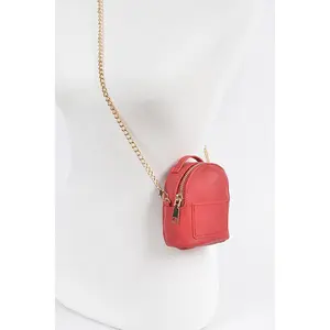 Backpack Shape Mini Bag W/crossbody Chain