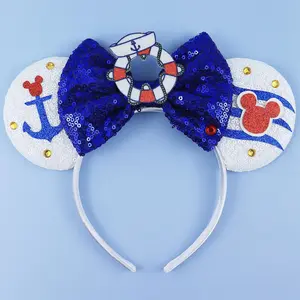 Halloween Mouse Ears Headband, Black Ear Headbands for Halloween Birthday Party, Costume Headwear Hair Accessorie