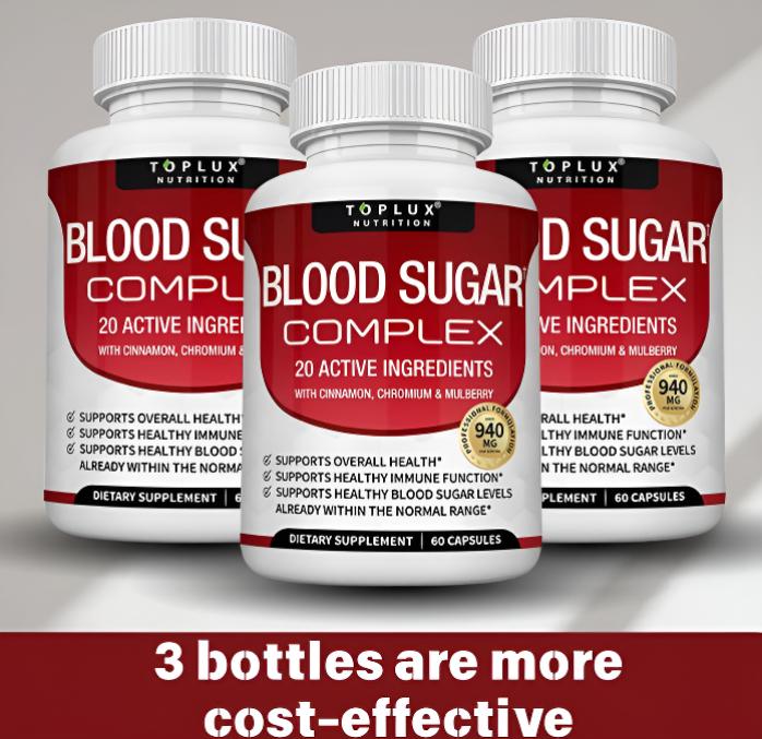 3 Packs Top lux Nutrition Healthy Edible Blood Sugar Complex 20 Vitamins & Minerals for Healthy Blood Sugar Levels - 940mg Healthcare Supplement with Cinnamon, Chromium & Mulberry for Enhanced Dietary Support, edible vitamin, wellness dietary health care