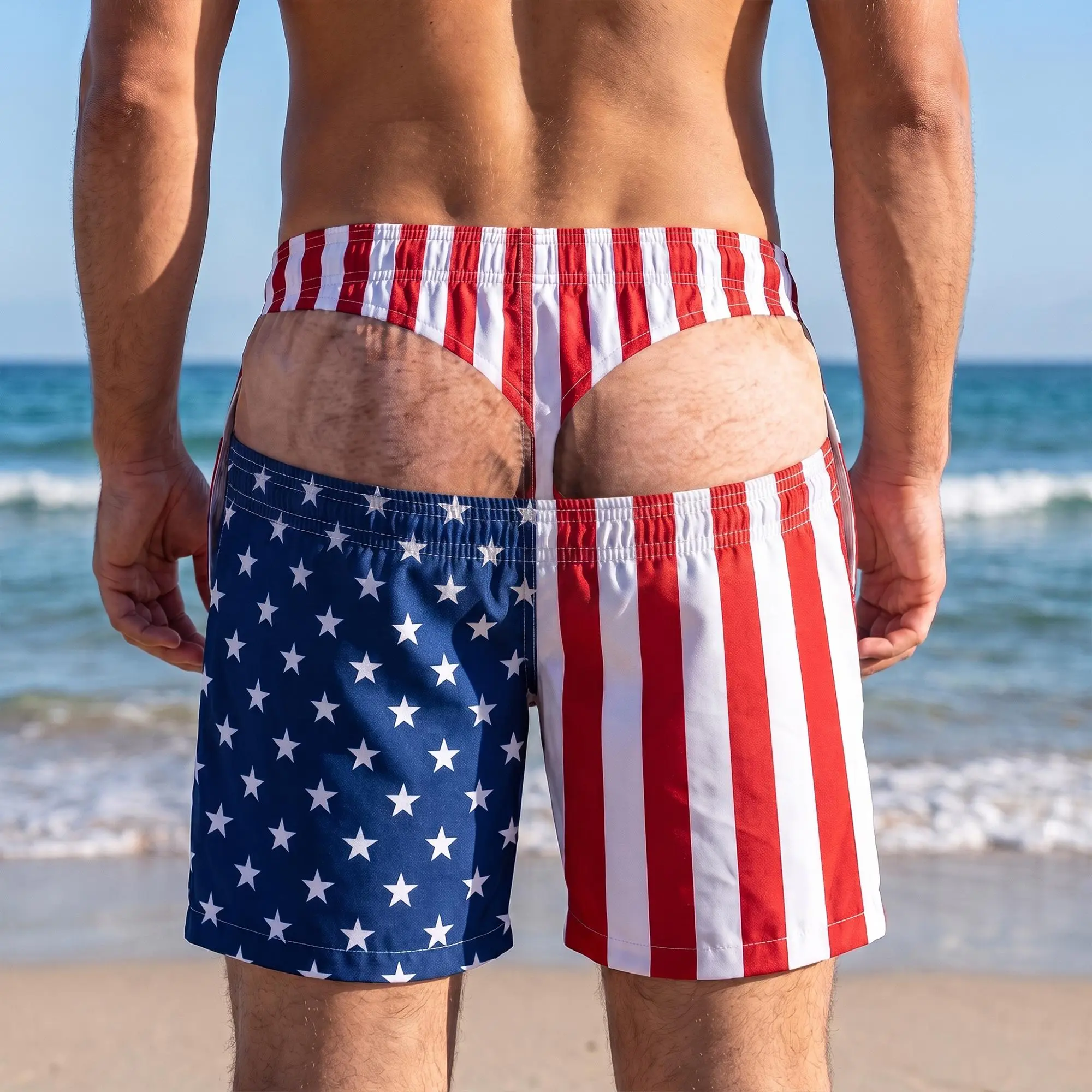 Funny Men’s Swim Trunks, HG  Custom Fake Underwear Beach Shorts, Wide Load Birthday Gag Gift For Him, Summer Gag Gift For Men, Summer Vacation