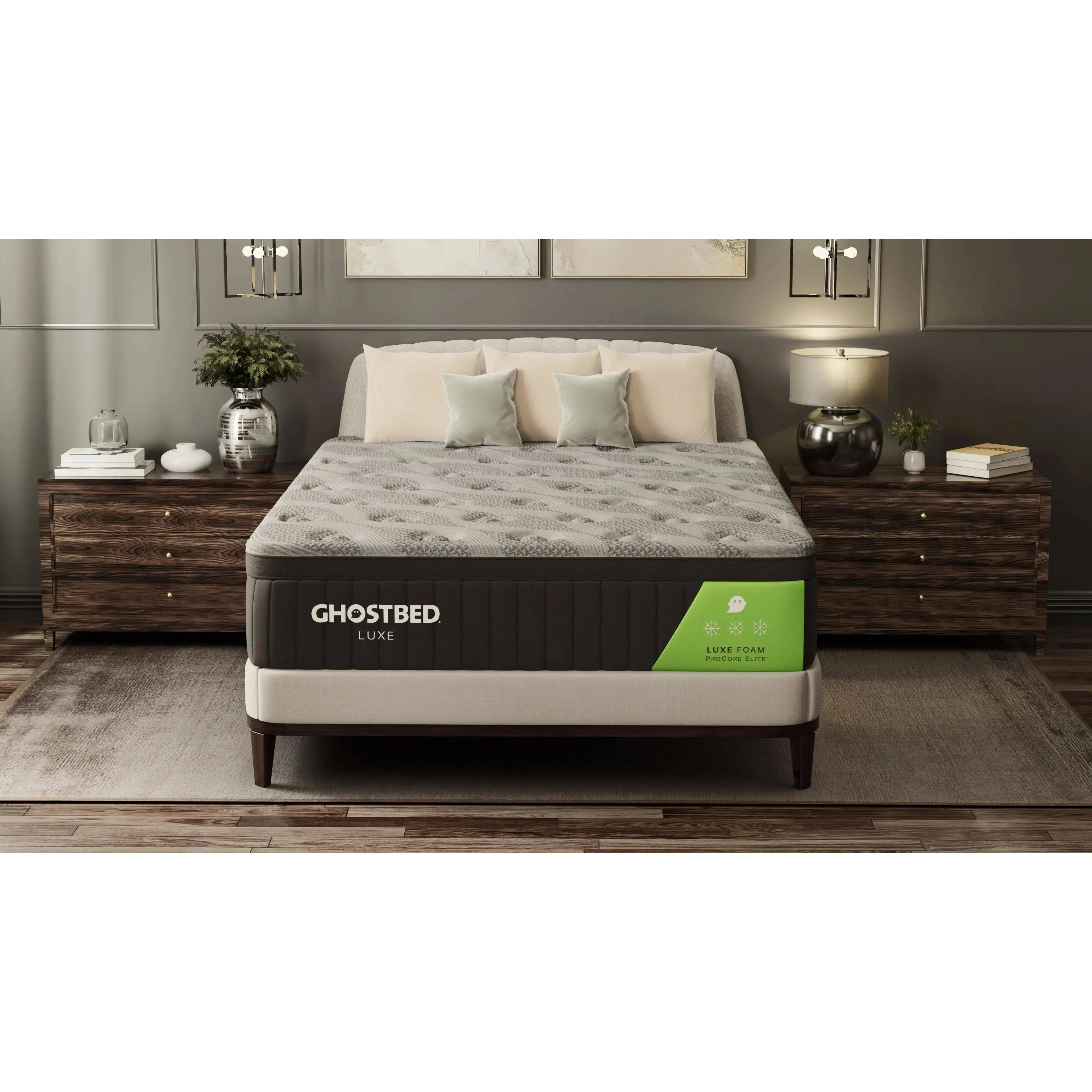 GhostBed Luxe Memory Foam Mattress - Cooling Mattress with Zoned Support, Extra-Thick Design for Enhanced Sleep Comfort