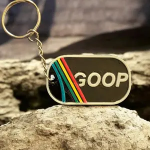 Arc Raiders Fan Keychain Hand Painted with GOOP Logo and Colorful Stripes