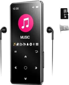 MP3 Player, 32GB MP3 MP4 Players with Bluetooth 5.2 Supports Lossless Music, Build-in HD Speaker/Photo/Video Play/FM Radio/Voice Recorder/E-Book,Supports up to 128GB (32GB)