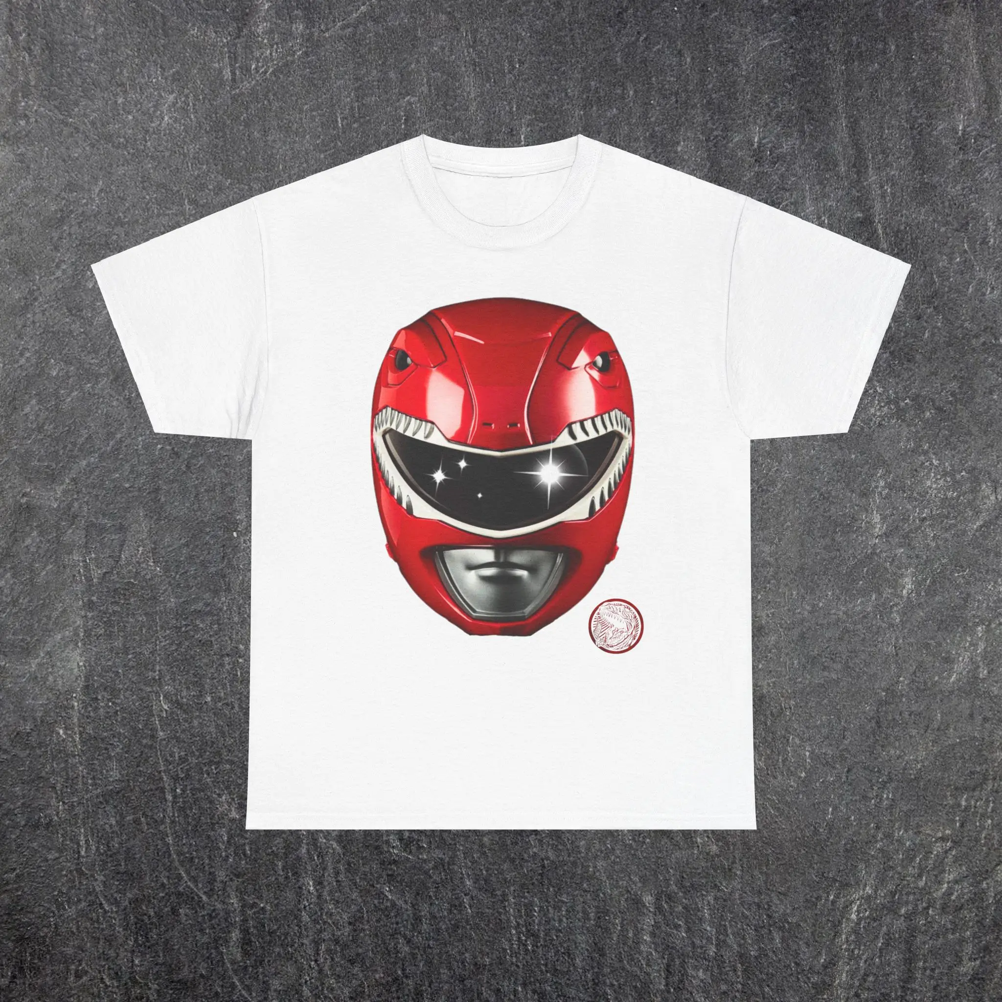Red Power Ranger MMPR Tee Men's 100% cotton T-shirt, Heat Transfer T-shirt,summer trendy youth handsome short-sleeved, gift for boyfriend