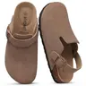 KIDMI Genuine Suede Slingback Clogs for Men | Genuine Leather Casual Shoes for Women with Memory Foam Cushioned Insoles, Adjustable Back Strap Round Toe, Soft Suede, Stylish Everyday Clogs, Cute Trending Shoes for Men, Comfortable Everyday Casual Wear