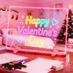 Kids' LED Doodle Board, Remote Control, 7-Color & 4-Mode Light Effects, Glow Dry Erase Drawing Writing Message Tablet, DIY Painting Toy for Home Class Use, Trendy Gift