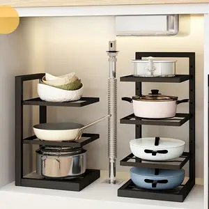 RV Kitchen Pot Storage Rack, Multi-Functional Sink Cabinet Organizer Shelf, Home Use Layered Countertop Storage Holder, Frame Storage Rack