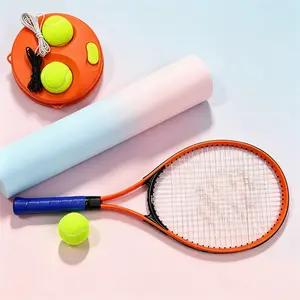 Beginner Tennis Trainer Rebound Ball Set with Racket - Portable Solo Tennis Practice System with 2 Replacement Balls | Perfect for Home, Backyard & Outdoor Tennis Training