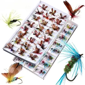 Sougayilang Fly Fishing Lures 48pcs Butterfly Lure or 96pcs Flies Fly Fishing Baits Sets  Hooks Fishing Metal Crank Hook for Fly Fishing Fishing Gear Tools