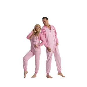 Bubble Gum Pink Footless Adult Onesie Pajamas