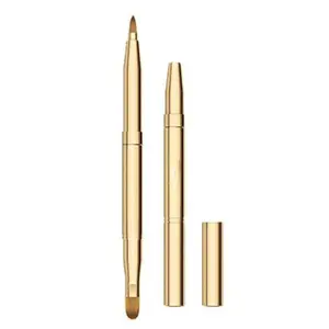 Double-Ended Gold Retractable Lip Brush – Portable Lipstick & Gloss Applicator, Ideal For Gift Makeup Cosmetic