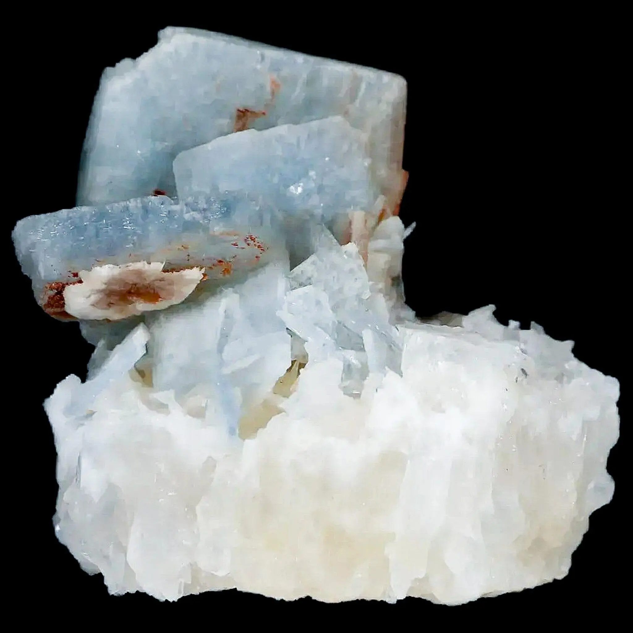2" Ice Blue Tabular Barite Blades Crystal Mineral Specimen Meknes-Tafilalet  Morocco