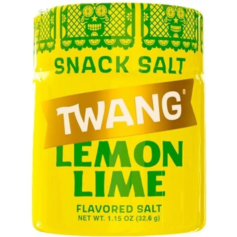 Cholesterol-Free 2-Piece Twang Shaker Lemon-Lime Citrus Table Salt Set - 1.15 oz Gourmet Flavoring, Zesty Citrus Rimming Seasoning for Beer & Tequila, Kitchen Cooking Condiment Bar Supply