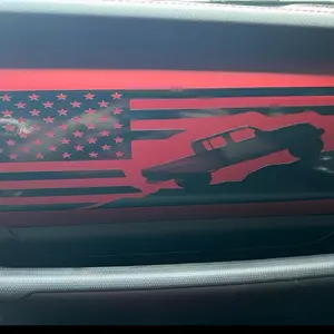 Jeep Dash Vinyl Stickers American Flag Design with Jeep Silhouette for Decorative Use