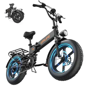 1500W Folding Electric Bike for Adults 48V 13AH 20" x 4" Fat Tire Full Suspension LED Display 7-Speed 60-80 Miles UL2849 Black