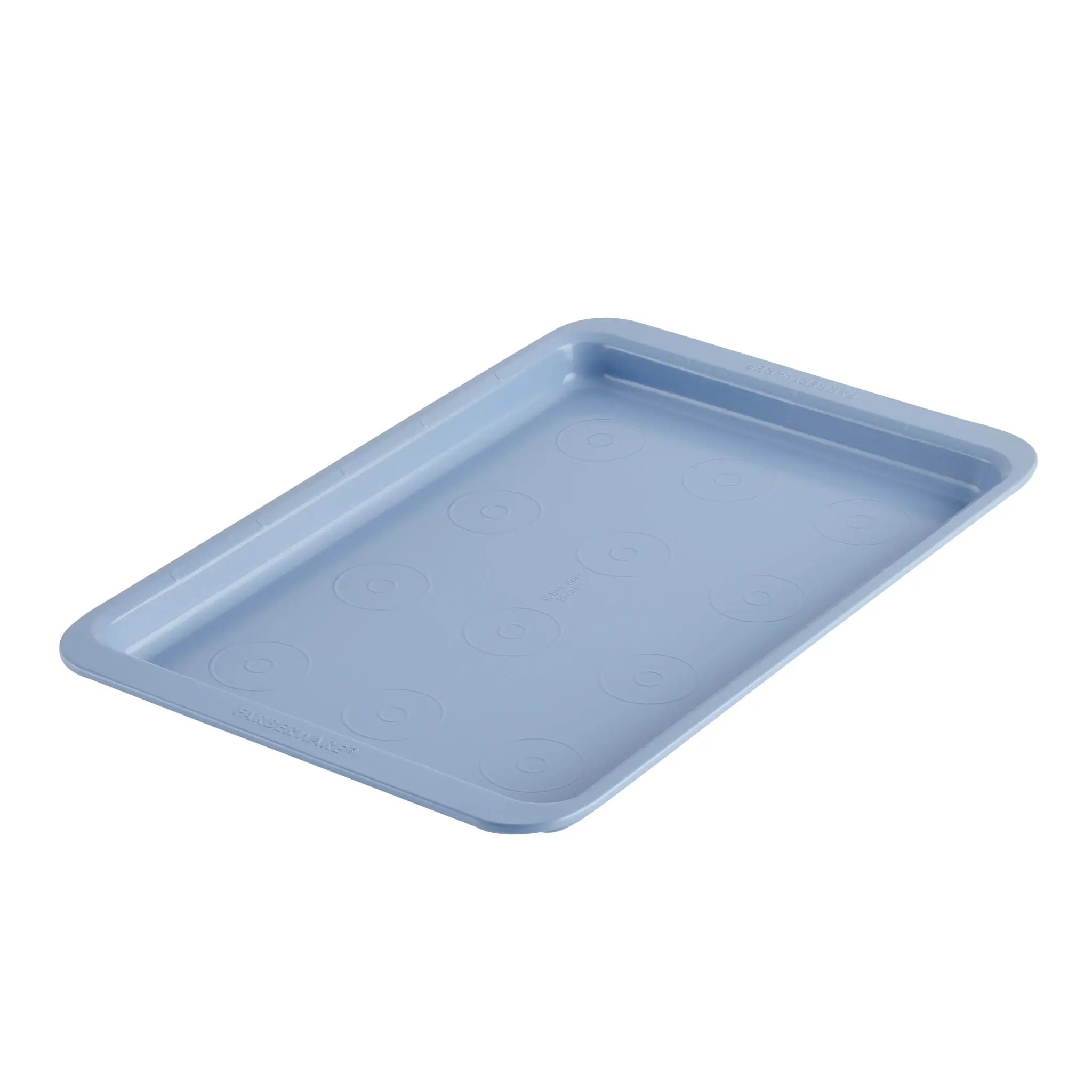 Sturdy 10x15in Steel Nonstick Bakeware Tray with Handles, Cookie Outlines, Easy-Release Coating, Dishwasher Safe, Oven Safe up to 450°F