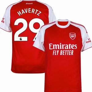 Unisex Soccer/Football Premier League Arsenal Club Kai Havertz Champions League 2025/26 Home/Away Replica Jersey - Red