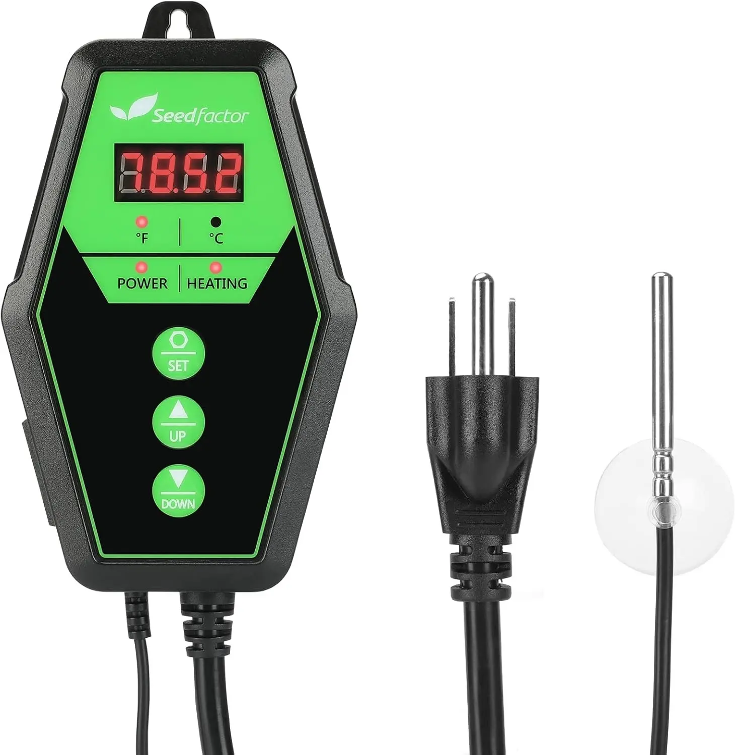Digital Heat Mat Thermostat Controller for Seed Germination, Reptiles and Brewing Breeding Incubation Greenhouse, 40-108°F, 8.3A 1000W FCC-Certified, UL-Listed
