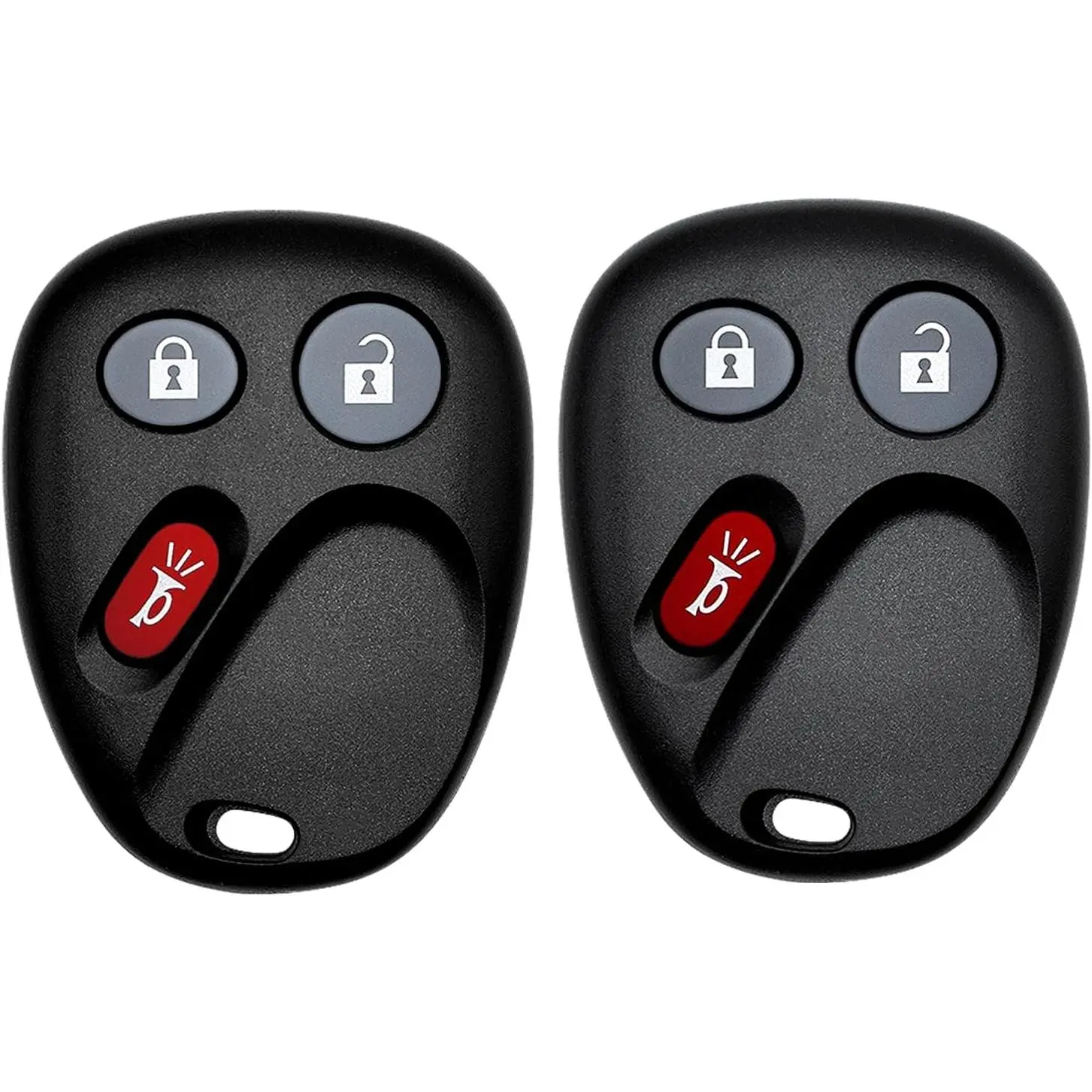 Key Fob Replacement Keyless Entry Remote Control for 2002-2009 Chevrolet, Buick Cars - 3 Remote Controls, 2 Keys, Key Fob Cover