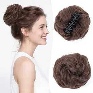Messy Bun Hair Pieces for Women, Wavy Claw Clip Hair Bun, Synthetic Fake Hairs Buns Extension, Tousled Updo Messy Buns Hairs Clip for Women Daily Wear