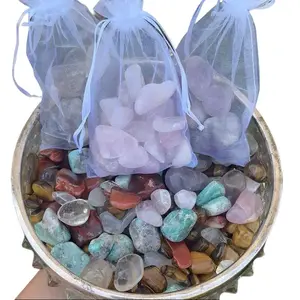 1/2 Pound or 3 Pieces Tumbled Crystal Next Day Shipping From California USA Amazonite, Tigers Eye, Clear Quartz, Rose Quartz, Smokey Quartz, Tigers Eye, Carnelian, Mixed Tumble Lot
