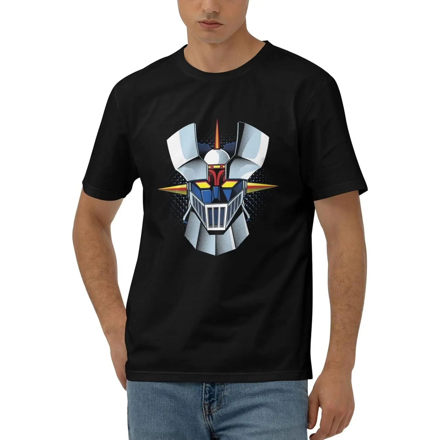 Mazinger Anime Z Shirt for Men's Short Sleeve Classic T-Shirt Cotton Lightweight Quick Dry Tee Black