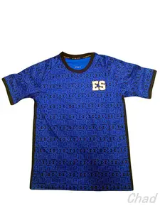 23-24 El Salvador blue training jersey jersey single short-sleeved tops fan version soccer jersey game training
