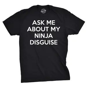 Toddler Ask Me About My Ninja Disguise T Shirt Cool Karate Face Mask Flip Tee Funny Toddler Shirts Ninja Apparel for Toddler Funny Flip Apparel Childrens Graphic Tees Black