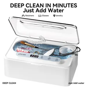 Phniti Ultrasonic Cleaner, 48KHz Ultrasonic Cleaner Machine for Jewelry, Eyeglasses, Rings, Watch Strap,Dentures-Dual Cleaning Modes, 304 Stainless Steel Tank