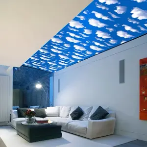 Self-Adhesive Peel & Stick Vinyl Wallpaper, Blue Sky Clouds Design, Easy Clean Anti-Stain, Ideal Home Decor for Living Room/kitchen/bedroom/dormitory