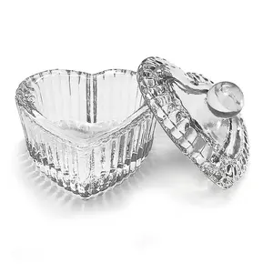 Clear Nail Art Acrylic Liquid Powder Dappen Dish Bowl Sweet Heart Multi-shaped Glass Crystal Cup With Cap Lid Bowl For Nail Art Manicure Care Tools