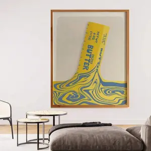 1pc, Wall Arts, Modern Posters, Melted Butter Art Print, Butter Stick Print, Funny Kitchen Poster, Minimalist Kitchen Art, Pop Art, Food Poster, Baking, Unframed Decoration Artistic