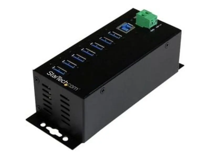 StarTech HB30A7AME 7-Port Industrial USB 3.0 Hub - External Power Adapter, ESD Protection, 350W Surge Protection, USB Charging Station for Computers & Office Equipment, Usb 3.0 Usb Hubs, Usb Charging Station Usb Hubs