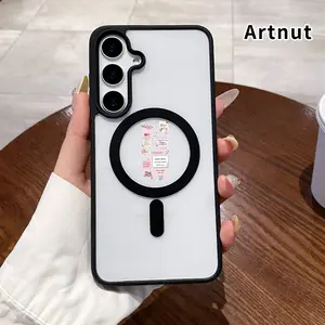 Magnetic Phone Case Phone Case Compatible with Samsung Galaxy S23 Ultra S24 Plus S25 S22+ FE Positive Affirmation Canvas Pattern Supports Wireless Charging Non-Yellowing Shockproof Clear Slim Protective Soft Case Transparent Acrylic Cover.