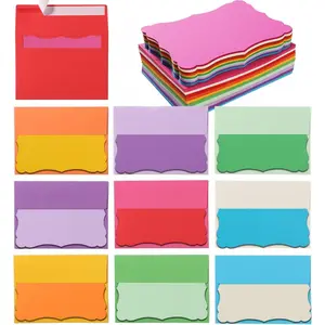100 Pack A7 Multicolored Self-Adhesive Envelopes with 5 x 7 Colorful Blank Cards for Business Invitations
