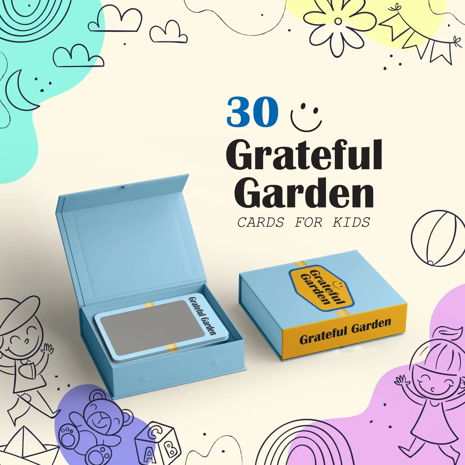 Grateful Garden Kids Gratitude Scratch-Off Card Deck – 30 Cards