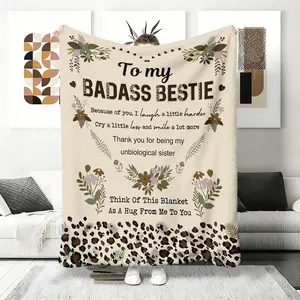 Flannel High-Definition Printed Blanket, Sister Gift, BFF Gift, Best Friend Gift, Gift, Decor, Suitable for Sofa, Bed, Travel, Outdoor, Comfortable, Office, Flannel Blanket, Small Cover, Nap Mat, Air Conditioning,  bedding ,plush blankets,mellow blanket