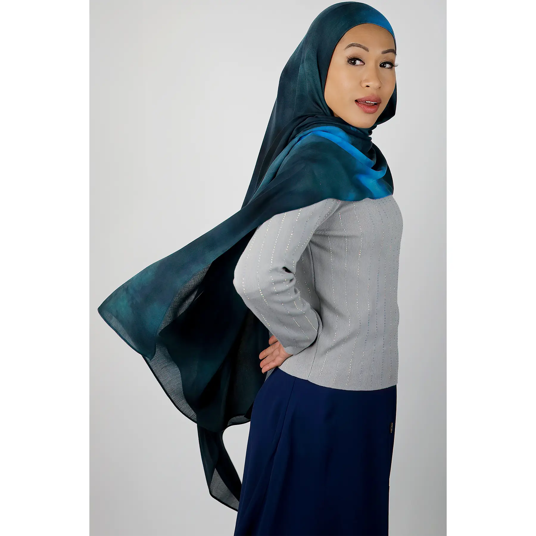 Stardust Watercolor Print Modal Hijab