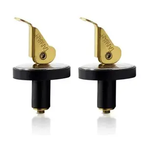 MARINE CITY 2 Pcs Brass Snap Lock Baitwell Plugs 3/8 Inch Brass and 304 Stainless Steel Strong Durable Drain Plug for Boats Yachts Kayaks and Marines