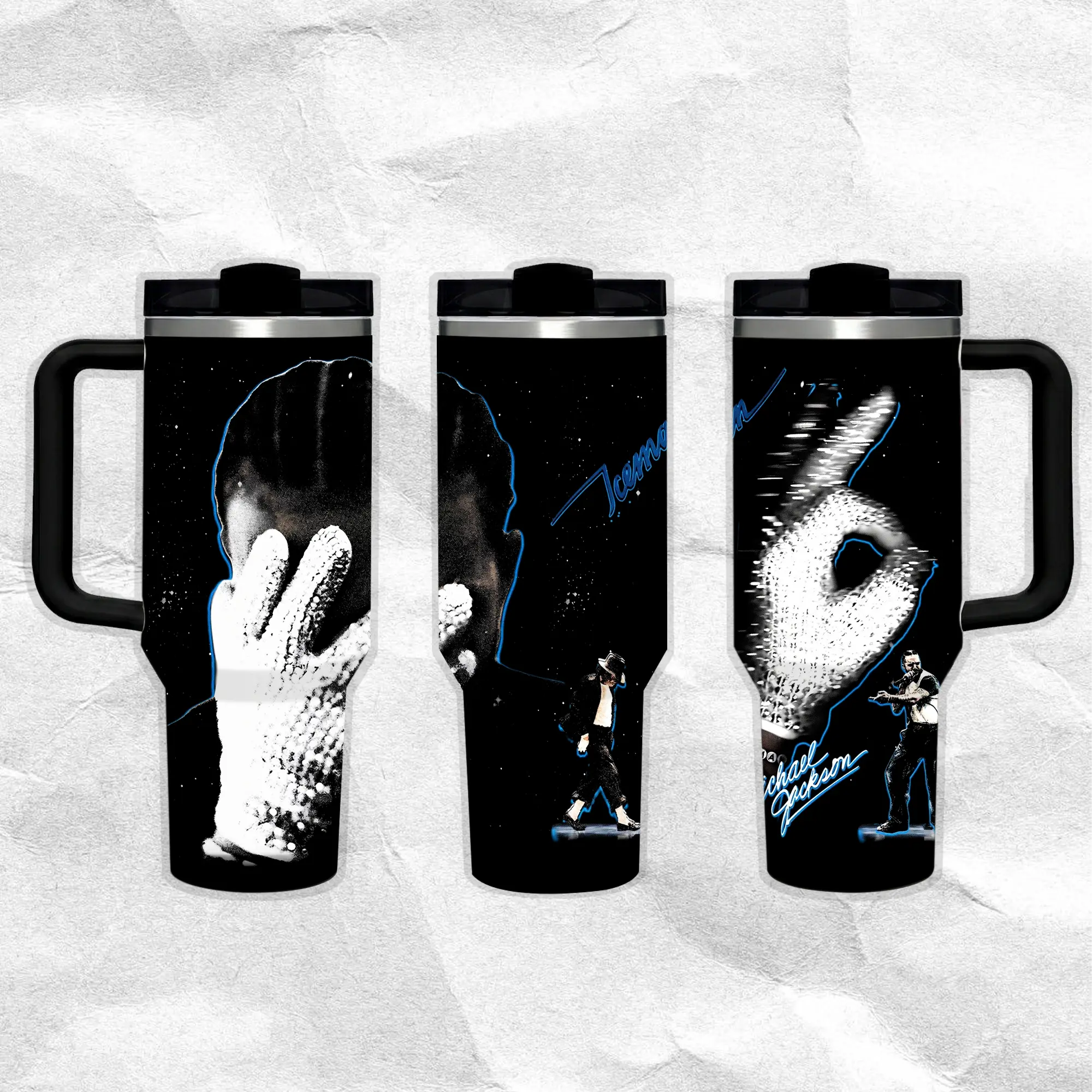 Drake 'Ice Man' Album Official Pattern 40oz Handle Tumbler – Retro Fantasy Stainless Steel Travel Mug, Hawkins Inspired Horror Cup, Double Wall Thermal Drinkware, Large Iced Coffee Tumbler, Gift for TV Show & Dungeon Game Fans