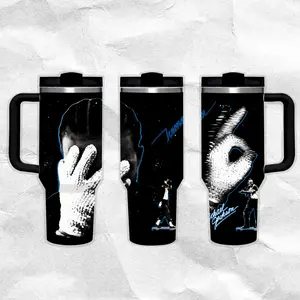 Drake 'Ice Man' Album Official Pattern 40oz Handle Tumbler – Retro Fantasy Stainless Steel Travel Mug, Hawkins Inspired Horror Cup, Double Wall Thermal Drinkware, Large Iced Coffee Tumbler, Gift for TV Show & Dungeon Game Fans