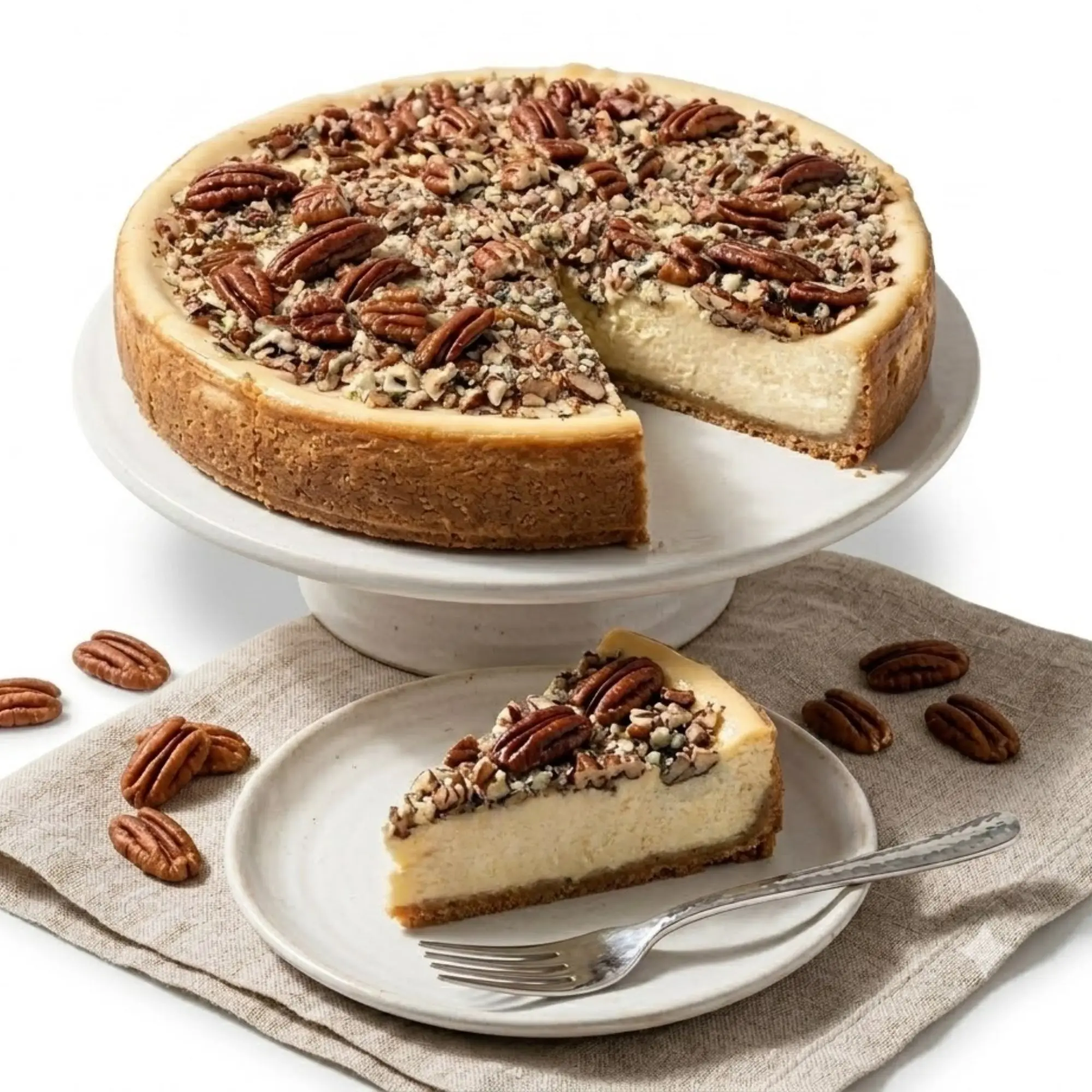 Andy Anand Caramel Pecan Cheesecake, 9-Inch, 2.8 lb – Freshly Baked, Real California Cream Cheese, No Preservatives, Birthday & Holiday Gift