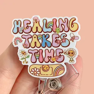 Glitter My Badge Healing badge reel for nurse and hospital workers. Badge clip Badge pull - Retractable swivel clip with a 360 rotation. Great gift for coworker.