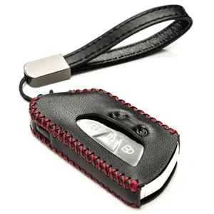 Vitodeco Genuine Leather Smart Key Fob Case Cover Protector Compatible with Volkswagen MK8 Golf GTI, ID4, Atlas, ID Buzz (2022-2026 Models) - 5-Button