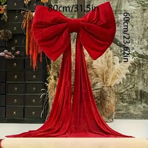 Giant Velvet Red Bow Backdrop  31.5"x23.6" | Holiday Decor | Event Display