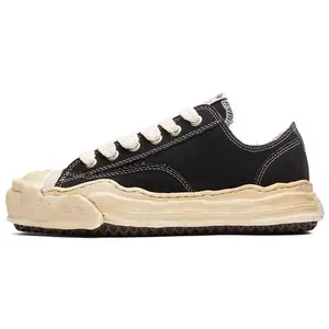 MIHARA YASUHIRO Hank Canvas Low-Top Deconstructed Comfortable Fashion Sneakers for Men in Black
